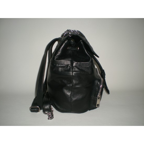 Σακίδιο Πλάτης Kap 1001 Μαύρο Σε Δέρμα Nappa Ελληνικής Κατασκευής 