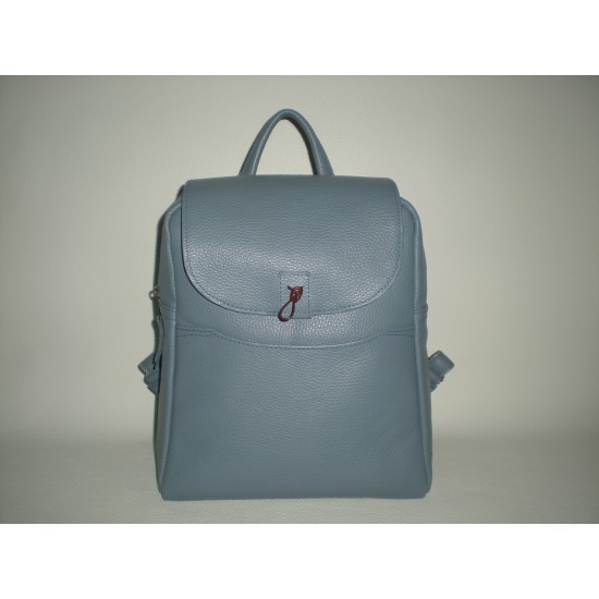 Σακίδιο Πλάτης Kap 1003 Μπλέ (Τζίν) Σε Δέρμα Dollaro Ιταλίας 