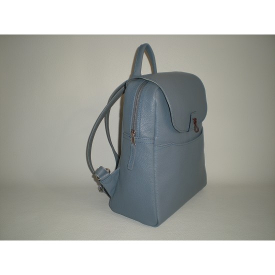 Σακίδιο Πλάτης Kap 1003 Μπλέ (Τζίν) Σε Δέρμα Dollaro Ιταλίας 